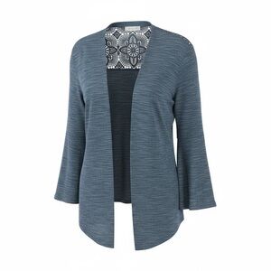 Time and Tru Women's Open Front Cardigan - Slate Blue